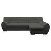 ECKSOFA Grau Flachgewebe  - Silberfarben/Grau, Design, Kunststoff/Textil (281/167cm) - MID.YOU