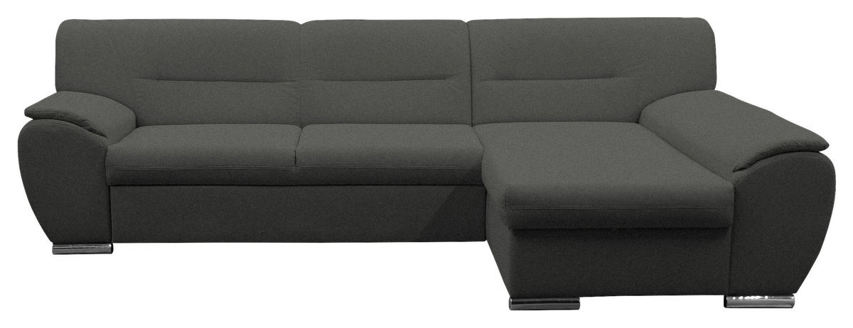 ECKSOFA Grau Flachgewebe  - Silberfarben/Grau, Design, Kunststoff/Textil (281/167cm) - MID.YOU