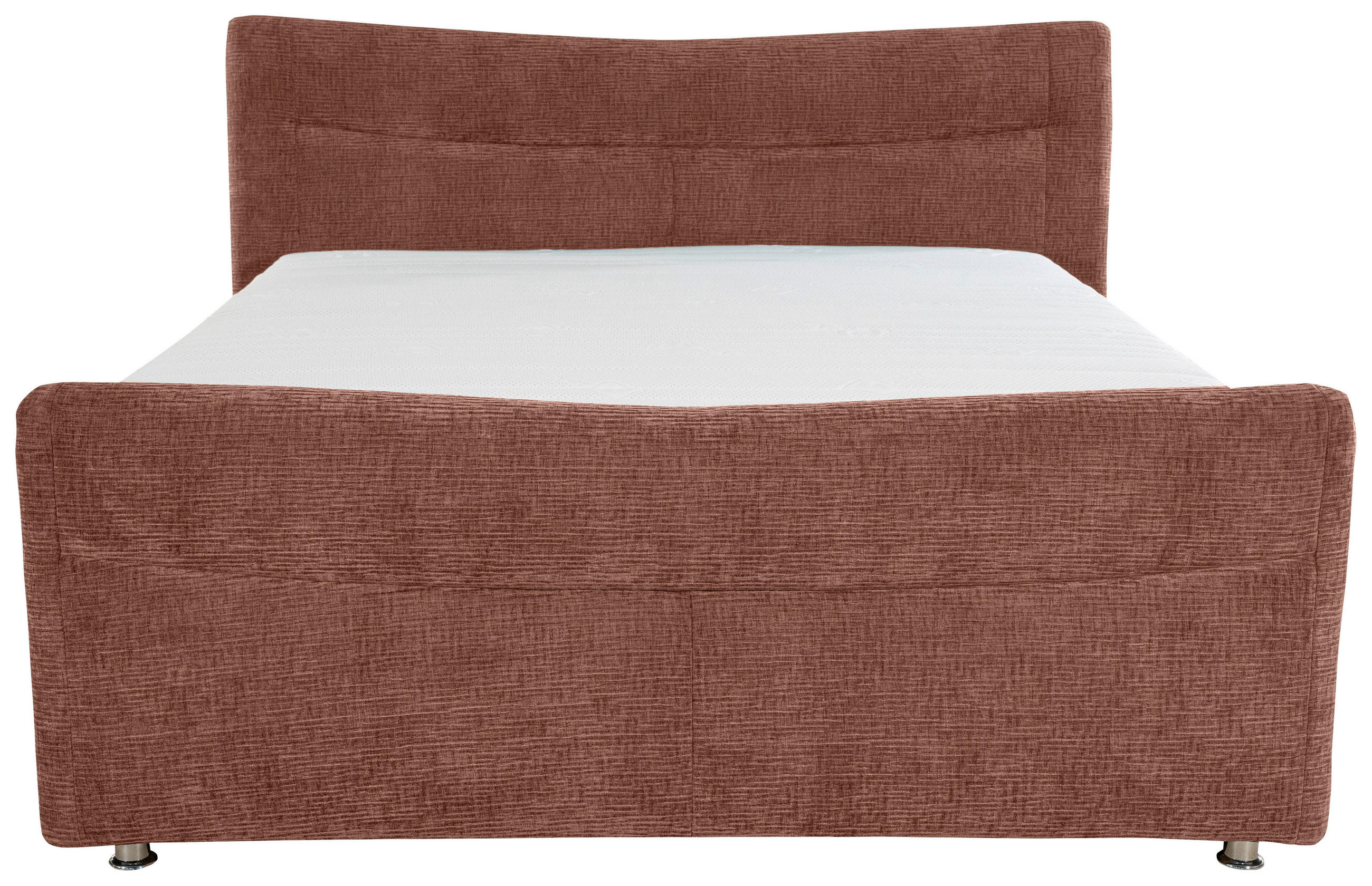 BOXSPRINGBETT 180/200 cm  in Braun  - Chromfarben/Braun, KONVENTIONELL, Textil/Metall (180/200cm) - Esposa