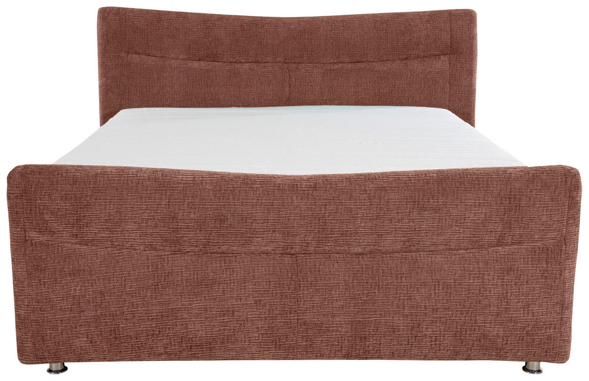 BOXSPRINGBETT 180/200 cm  in Braun  - Chromfarben/Braun, KONVENTIONELL, Textil/Metall (180/200cm) - Esposa