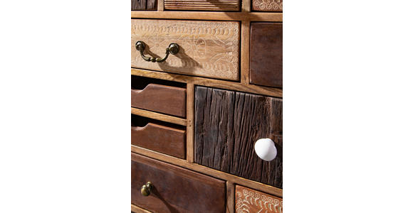 SIDEBOARD in 114/80/39 cm - Dunkelbraun/Messingfarben, Design, Holz/Metall (114/80/39cm) - Landscape