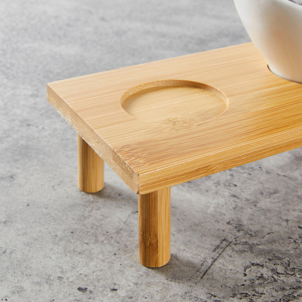 SET DE BOLURI PENTRU SERVIRE  - maro/alb, Design, ceramică/lemn (18,9/10,5/10,5cm)