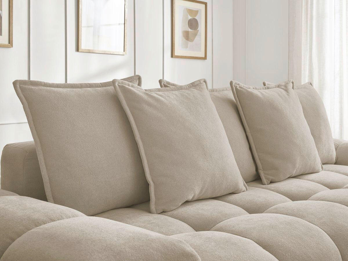 SCHLAFSOFA EVEREST  mit Rücken echt, Armteil links, Armteil rechts Struktur Taupe  - Taupe/Schwarz, MODERN, Kunststoff/Textil (278/115/90cm)