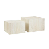 COUCHTISCHSET quadratisch Beige  - Beige, Design, Holzwerkstoff (58-50/58-50/40-33cm) - Livetastic