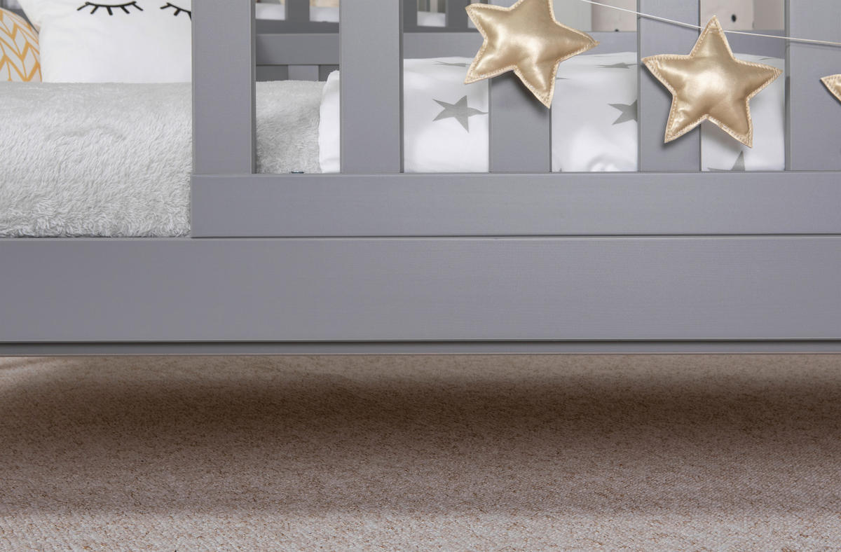 HAUSBETT 90/200 cm Hellgrau  - Hellgrau/Naturfarben, Modern, Holz (90/200cm) - MID.YOU