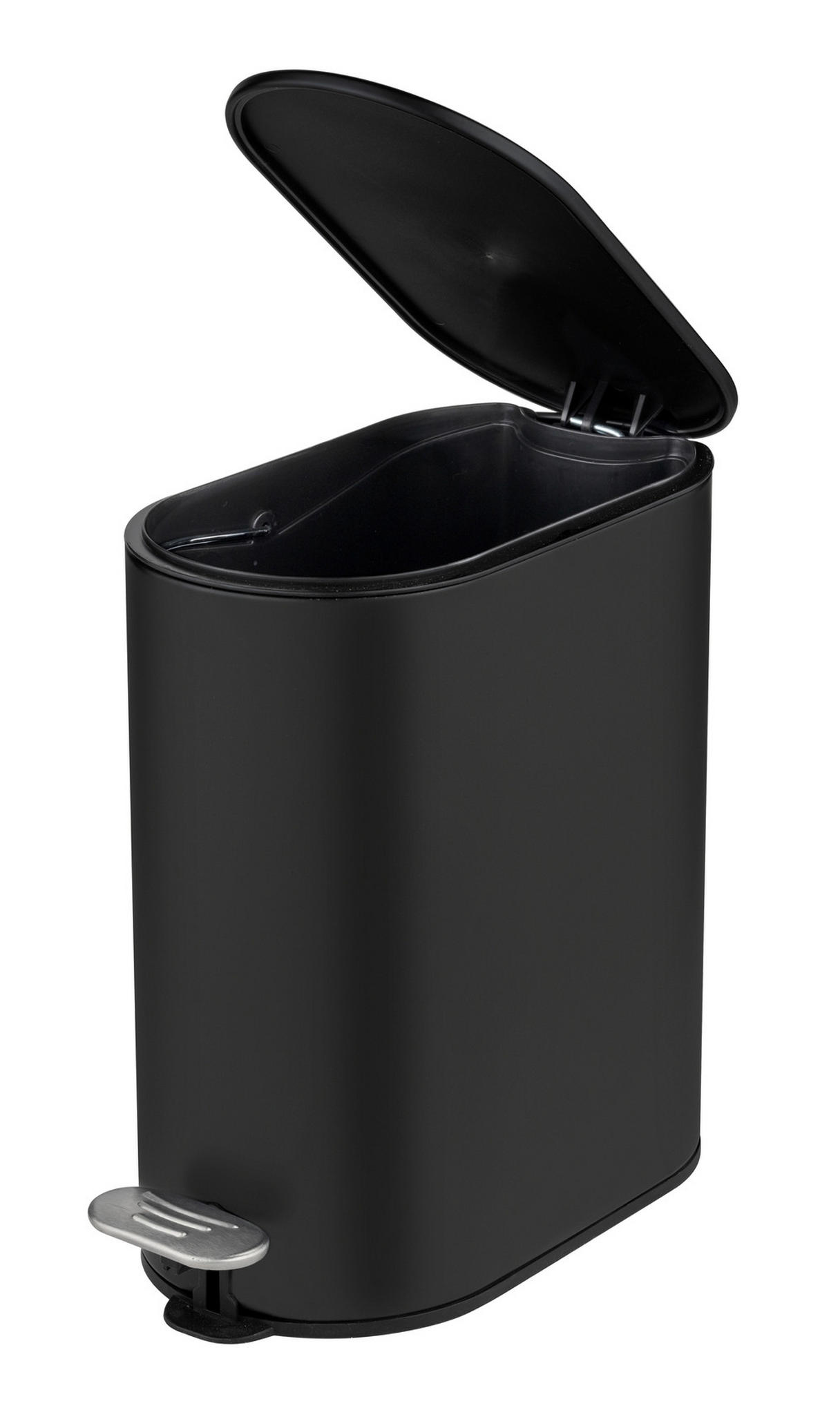 TRETEIMER Collungo 5 L  - Schwarz, Basics, Kunststoff/Metall (14/28,5/29cm) - Wenko