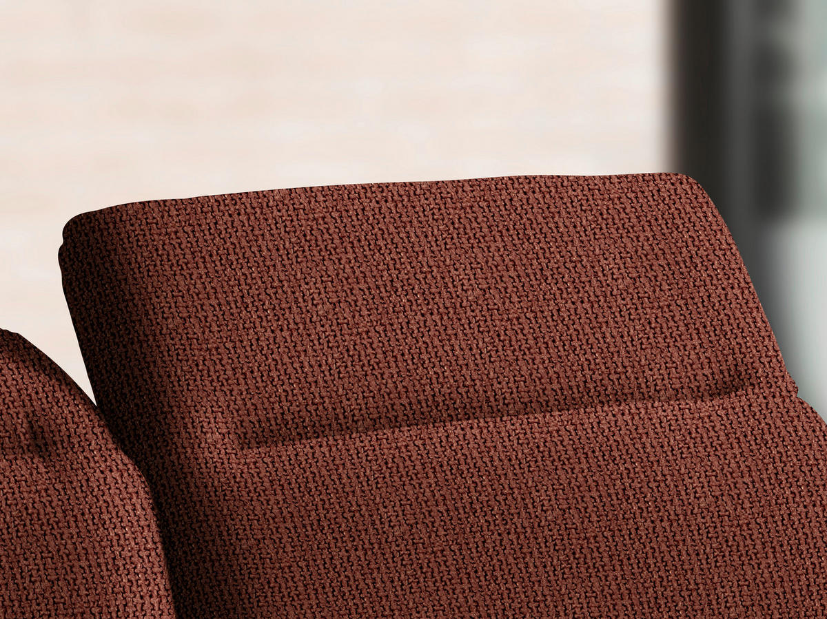 ECKSOFA Rostfarben Webstoff  - Rostfarben/Schwarz, Design, Textil/Metall (289/180cm) - Stylife
