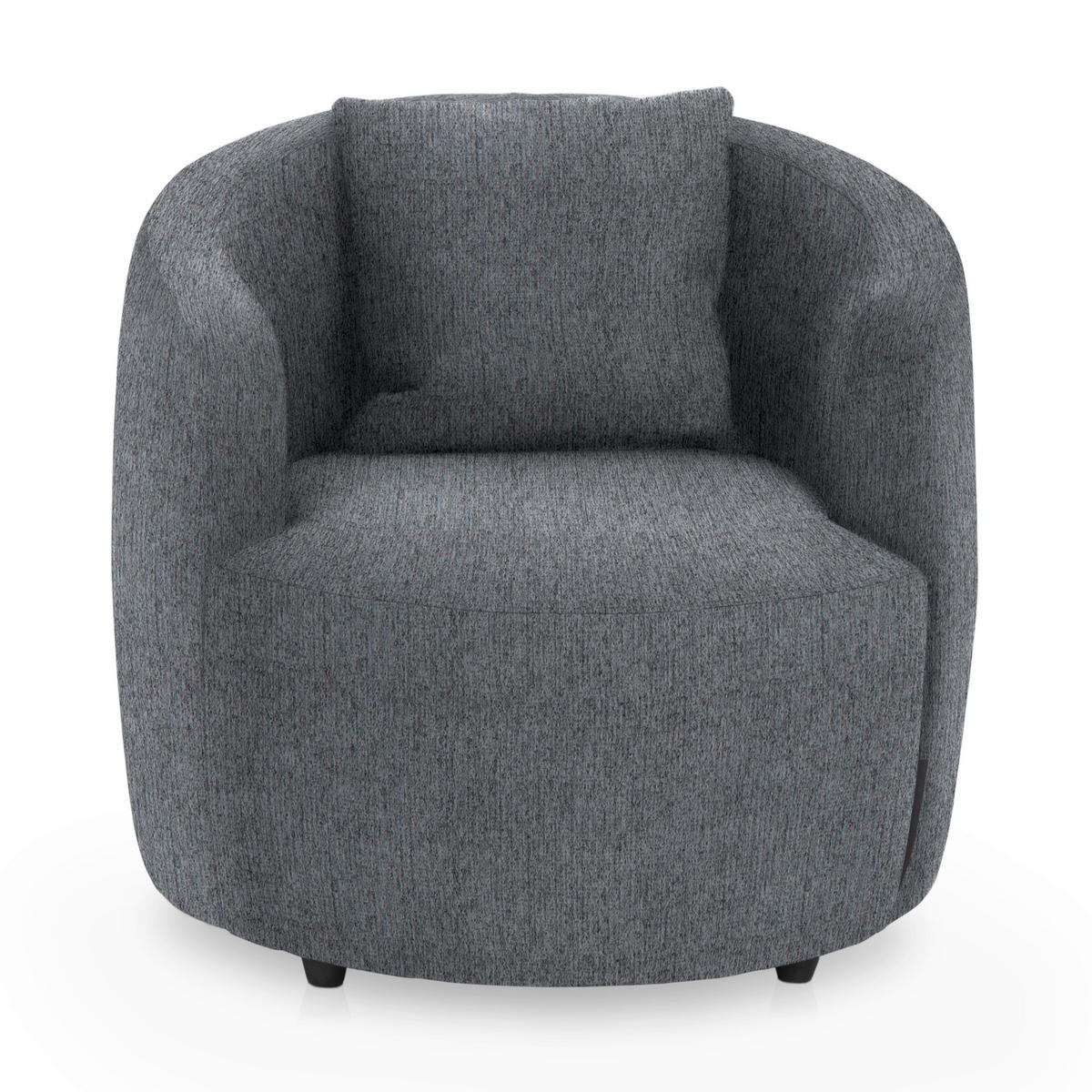 COCKTAILSESSEL in Chenille Hellgrau  - Hellgrau/Schwarz, Design, Kunststoff/Textil (81/74/81cm) - Livetastic