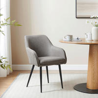 ARMLEHNSTUHL  in Struktur  - Taupe/Schwarz, MODERN, Textil/Metall (61/85/60cm) - Livetastic