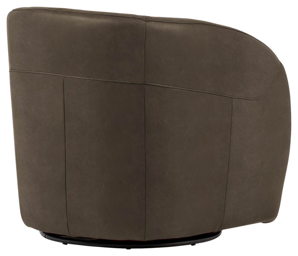 SESSEL in Echtleder Graubraun  - Graubraun/Schwarz, Design, Leder/Kunststoff (80/78/82cm) - Celina