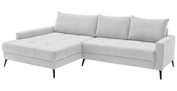 ECKSOFA  in Cord Elfenbein  173/280 cm  - Elfenbein/Schwarz, KONVENTIONELL, Textil/Metall (173/280cm) - Hom`in