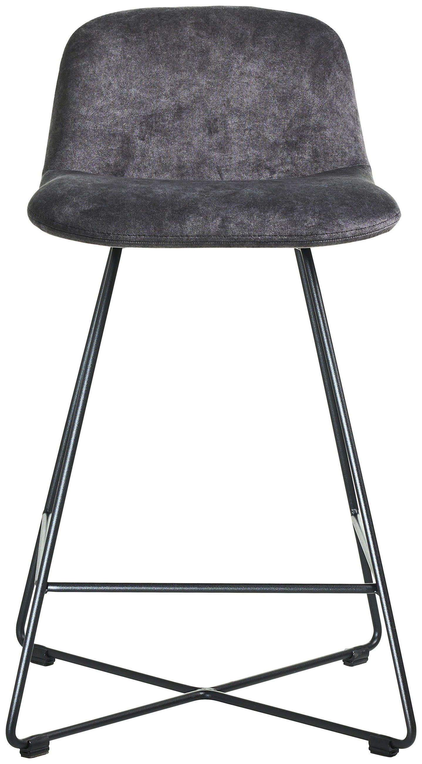 BARHOCKER in Metall, Textil Grau, Schwarz  - Schwarz/Grau, Basics, Textil/Metall (50/85/48cm) - Celina Home