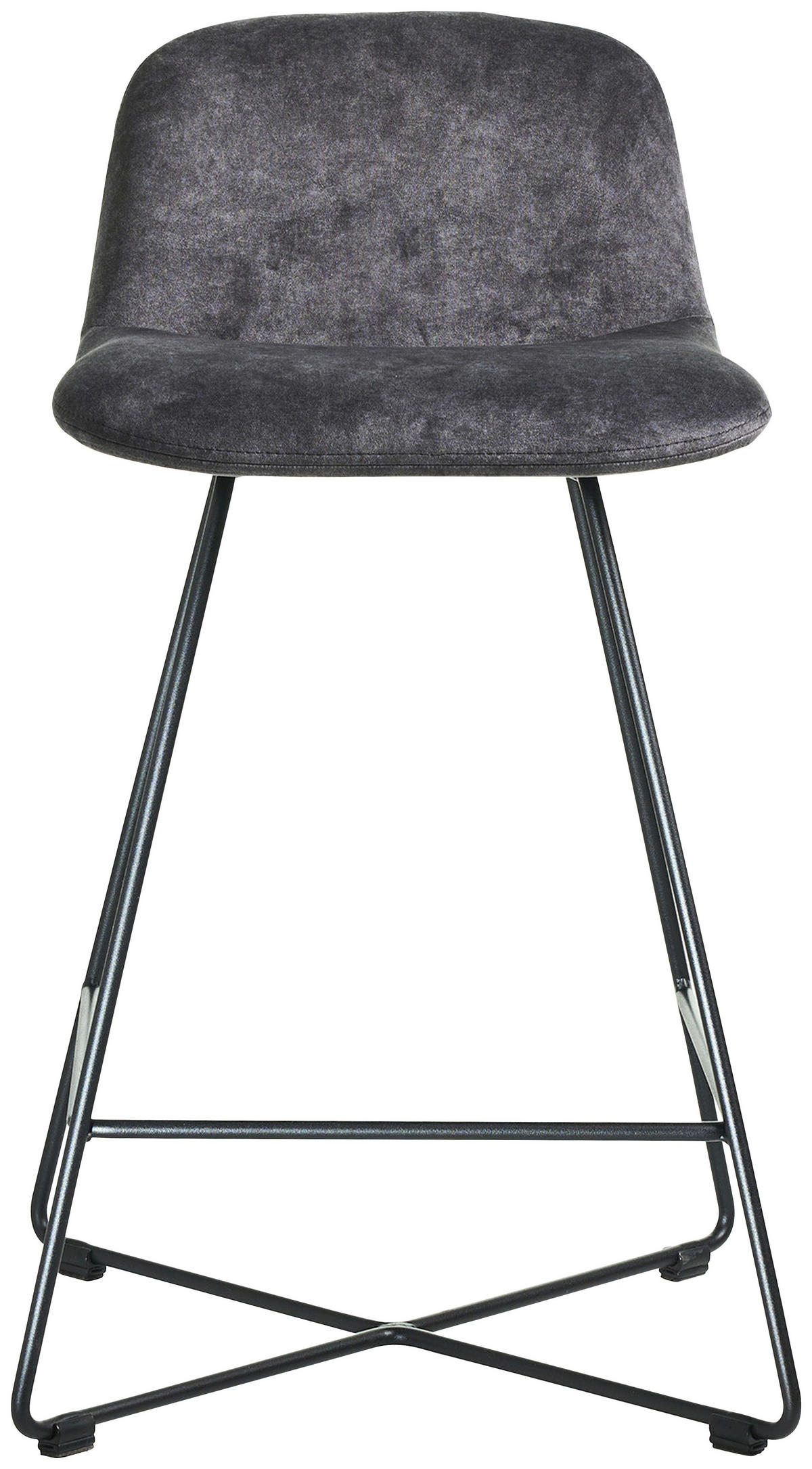BARHOCKER in Metall, Textil Grau, Schwarz  - Schwarz/Grau, Basics, Textil/Metall (50/85/48cm) - Celina Home