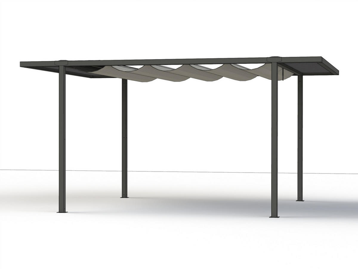 PAVILLON-DACHERWEITERUNG 300/7,6/60 cm Aluminium  - Basics, Textil/Metall (300/7,6/60cm) - Siena Garden