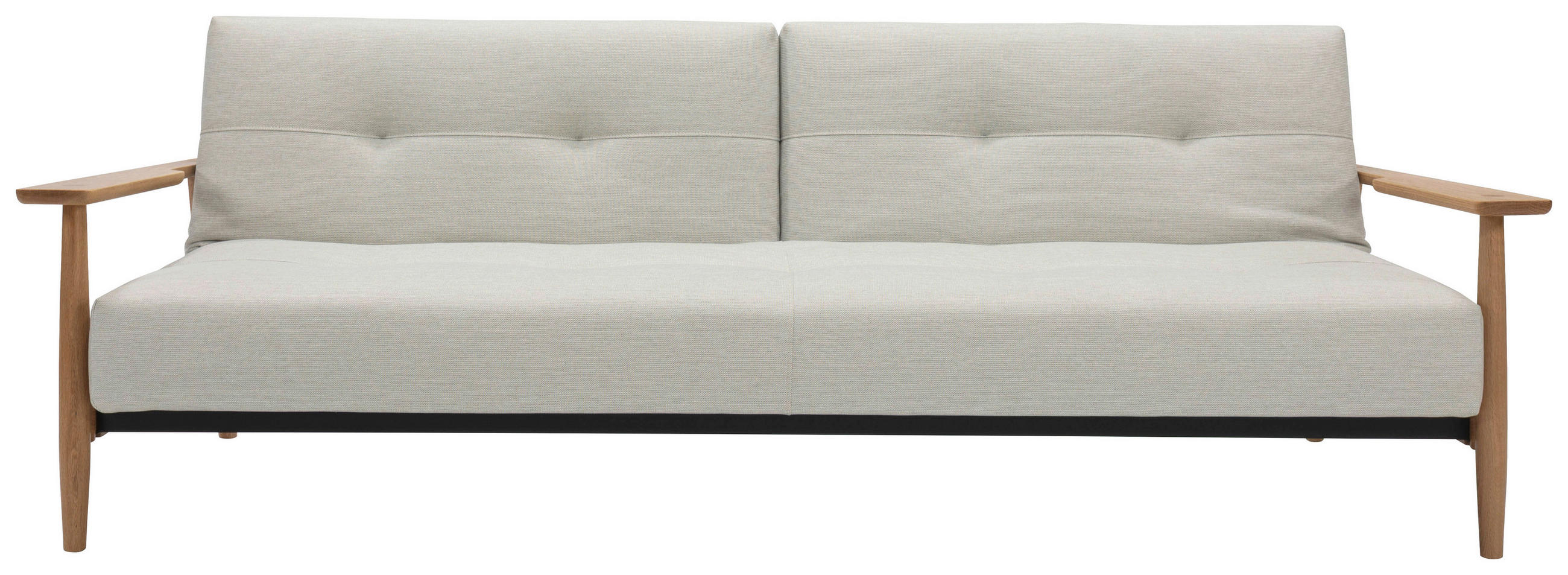 SCHLAFSOFA  in Flachgewebe Naturfarben, Weiß  - Eichefarben/Naturfarben, Design, Holz/Textil (232/77/99cm) - Niels Andersson