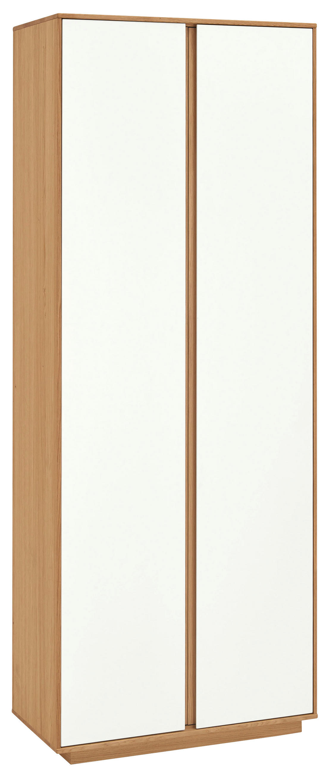 XXXLutz Garderobenschrank Weiß, Eiche 72x193x37 cm