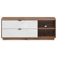 TV KOMODA bela, boja hrasta  - boja hrasta/bela, Dizajnerski, metal/pločasti materijal (156/61/42,5cm) - Xora