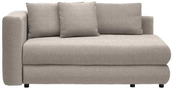 RÉCAMIERE in Flachgewebe Beige - Beige/Schwarz, Design, Kunststoff/Textil (171/71-88/93cm) - Cantus