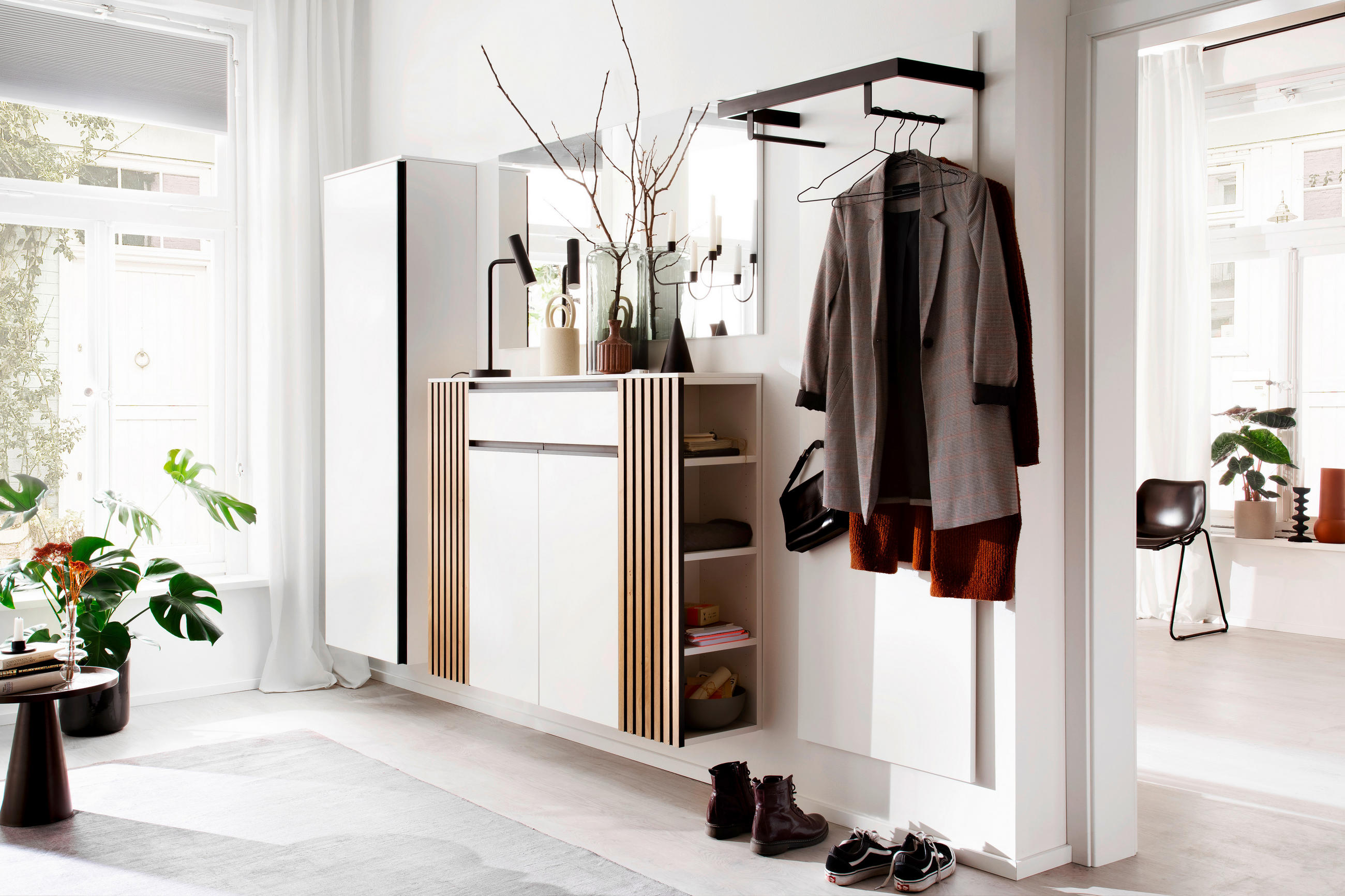 GARDEROBE 4-teilig  in 280/200/30 cm  - Eichefarben/Weiß, Design, Holz/Holzwerkstoff (280/200/30cm) - Moderano