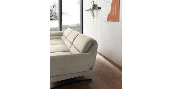 ECKSOFA  in Flachgewebe Magnolie  176-217/279-327 cm  - Magnolie/Schwarz, Design, Textil/Metall (176-217/279-327cm) - Dieter Knoll