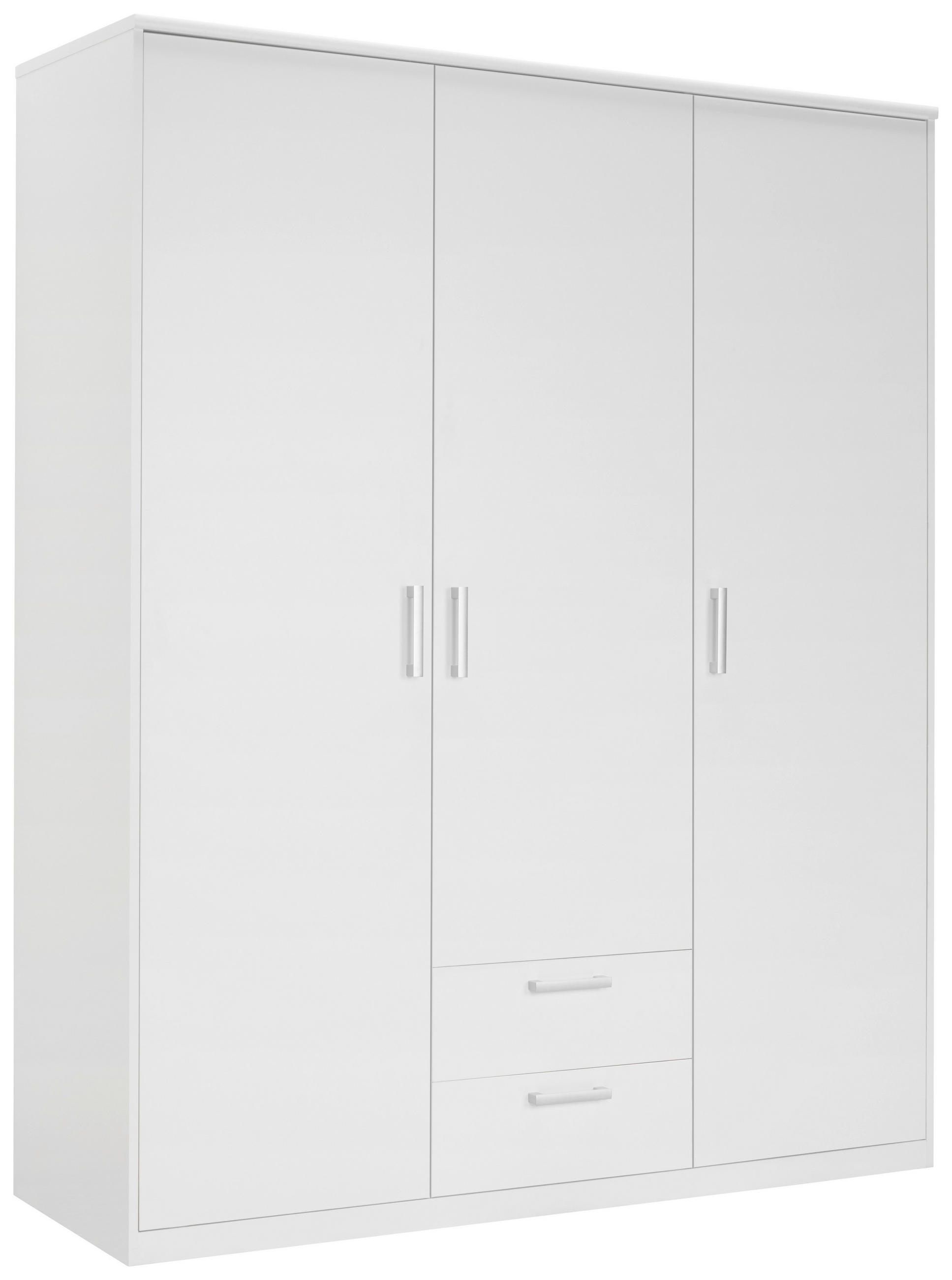 DREHTÜRENSCHRANK in Weiss  - Weiss/Silberfarben, Konventionell, Holzwerkstoff/Kunststoff (157/194/54cm) - Xora