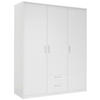 DREHTÜRENSCHRANK in Weiss  - Weiss/Silberfarben, Konventionell, Holzwerkstoff/Kunststoff (157/194/54cm) - Xora