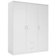 DREHTÜRENSCHRANK 157/194/54 cm 3-türig  - Silberfarben/Weiß, KONVENTIONELL, Holzwerkstoff/Kunststoff (157/194/54cm) - Xora