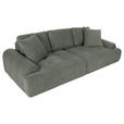 BIGSOFA Flachgewebe Grün  - Schwarz/Grün, KONVENTIONELL, Kunststoff/Textil (276/95/130cm) - Carryhome