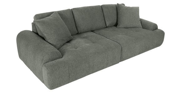 BIGSOFA Flachgewebe Grün  - Schwarz/Grün, KONVENTIONELL, Kunststoff/Textil (276/95/130cm) - Carryhome