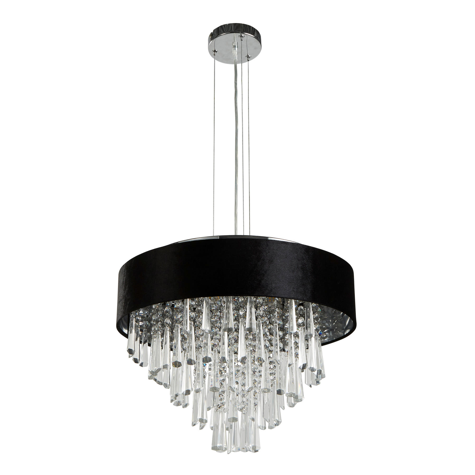 PENDELLEUCHTE Glamour 45.5/35/45.5 cm   - Chromfarben, MODERN, Glas/Metall (45.5/35/45.5cm) - Searchlight