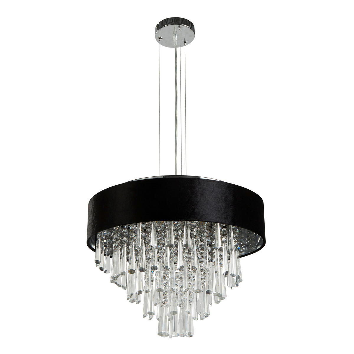 PENDELLEUCHTE Glamour 45.5/35/45.5 cm   - Chromfarben, MODERN, Glas/Metall (45.5/35/45.5cm) - Searchlight