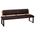 SITZBANK 160/85/60 cm  in Dunkelbraun  - Dunkelbraun/Schwarz, Design, Holz/Textil (160/85/60cm) - Venda