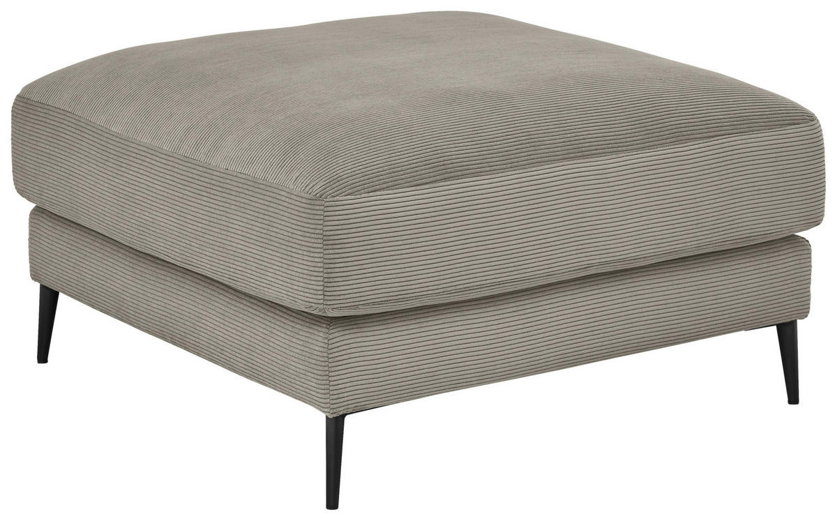 HOCKER Feincord Sandfarben  - Sandfarben/Schwarz, Design, Textil/Metall (90/43/90cm) - Dieter Knoll