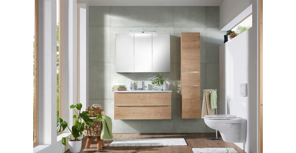 BADEZIMMER  in 105 cm  - Eichefarben/Weiß, Design, Keramik/Holzwerkstoff (105cm) - Novel