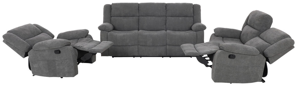 2-SITS SOFFA i textil grå  - svart/grå, Basics, textil/plast (153/101/90cm) - P & B