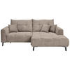ECKSOFA in Cord Taupe  - Taupe/Schwarz, Konventionell, Textil/Metall (250/185cm) - Carryhome
