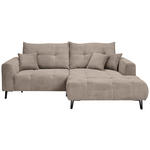 ECKSOFA in Cord Taupe  - Taupe/Schwarz, KONVENTIONELL, Textil/Metall (250/185cm) - Carryhome