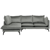 ECKSOFA  Samt Grau  - Schwarz/Grau, Design, Textil/Metall (200/241cm) - Carryhome