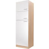 GERÄTEUMBAUSCHRANK 60/200/60 cm  in Weiß, Eichefarben  - Eichefarben/Silberfarben, Basics, Holzwerkstoff/Metall (60/200/60cm) - Respekta