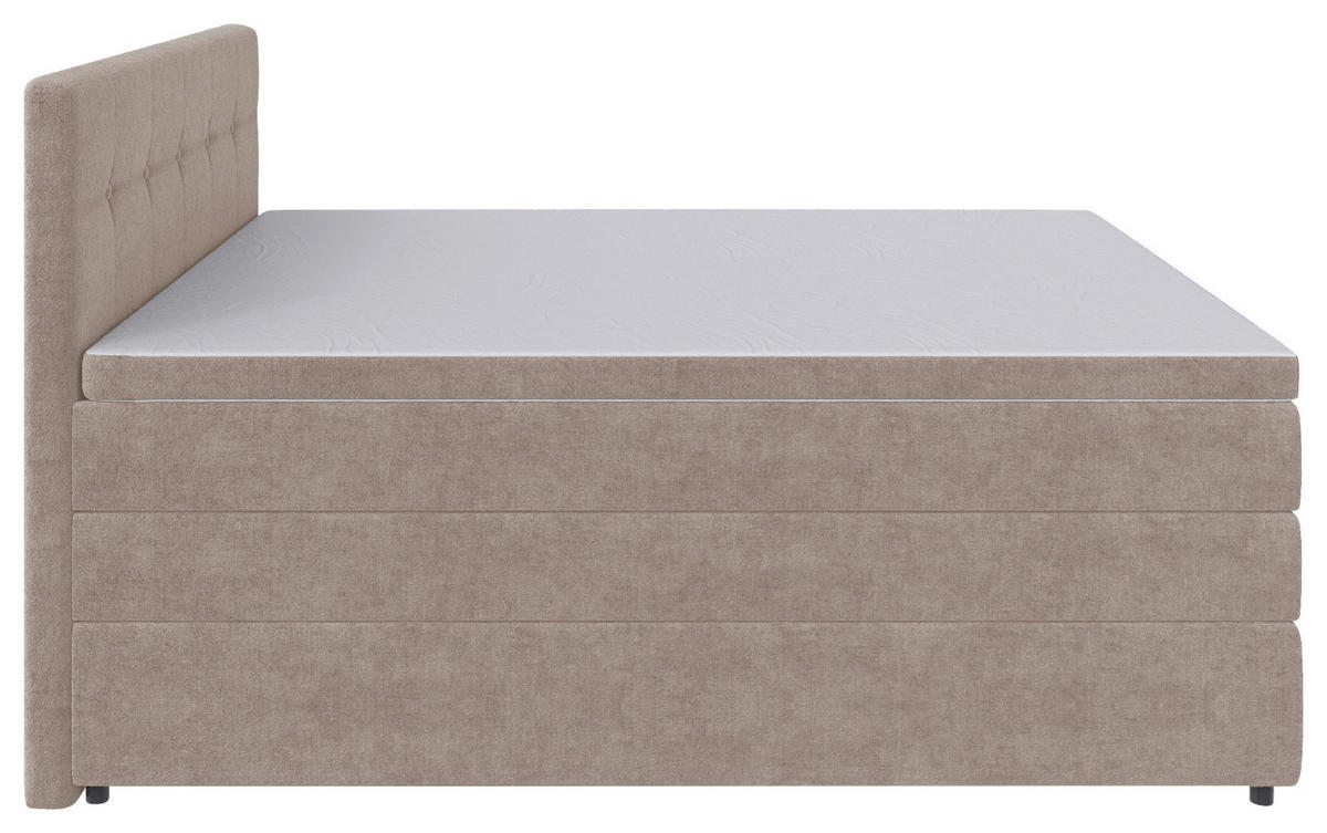 BOXSPRINGBETT 160/200 cm  in Beige  - Beige/Schwarz, Konventionell, Kunststoff/Textil (160/200cm) - Carryhome