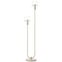 STEHLEUCHTE - Transparent/Beige, Konventionell, Glas/Metall (28/152cm) - Dieter Knoll