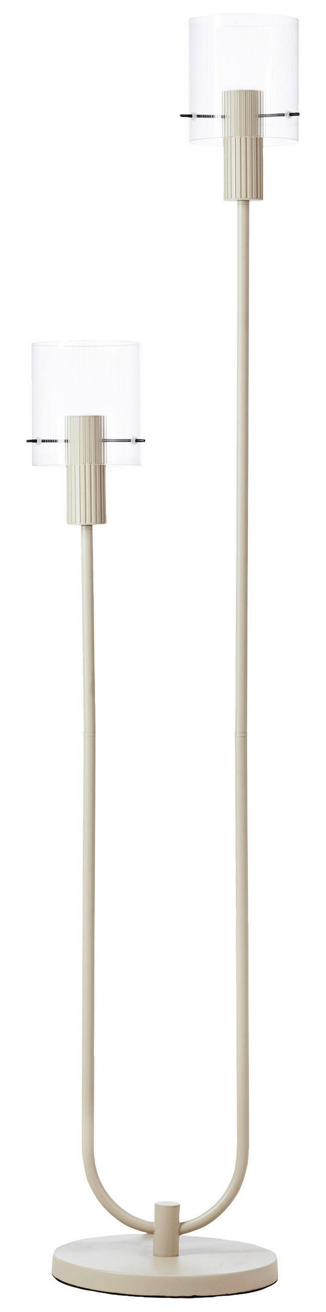 STEHLEUCHTE - Transparent/Beige, Konventionell, Glas/Metall (28/152cm) - Dieter Knoll