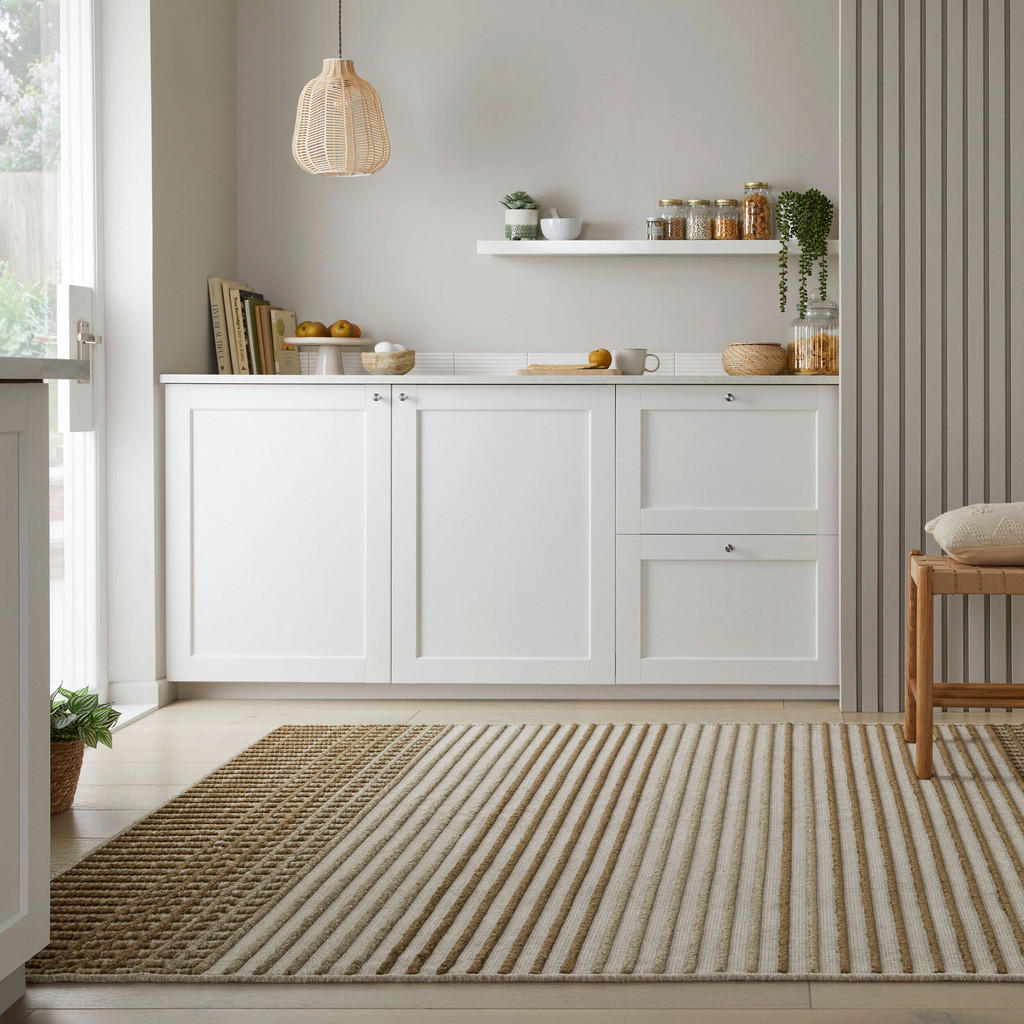 Thumbnail - Xora Webteppich Verve, Grün, Textil, Streifen, rechteckig, 200x320 cm, für Fußbodenheizung geeignet, in verschiedenen Gr...