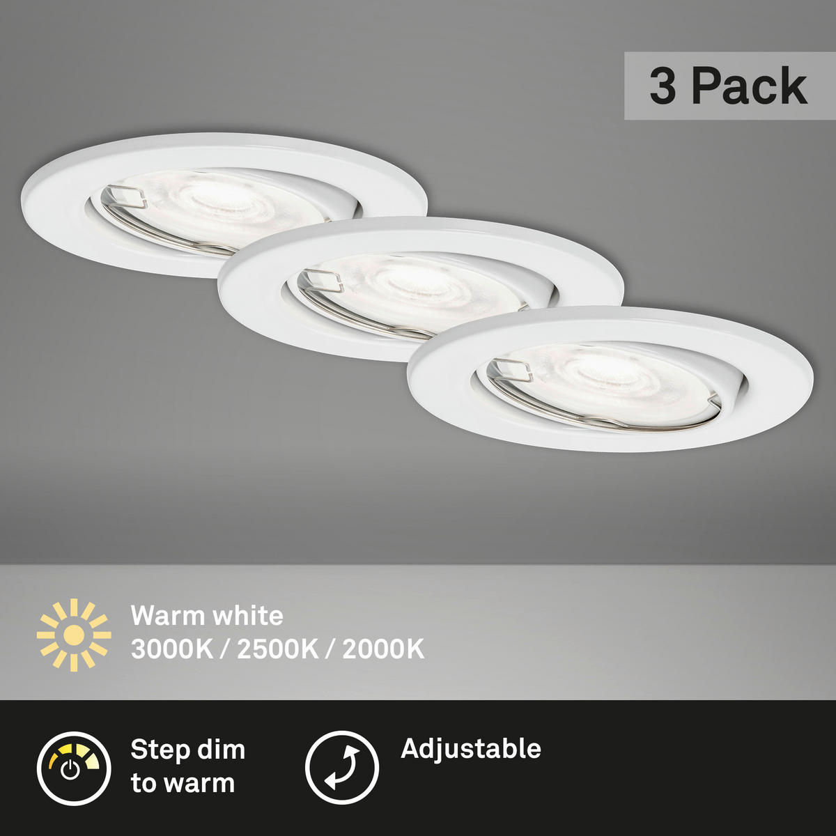 LED PANEL  - bela, Osnovno, metal (8,6/8,6/7cm)