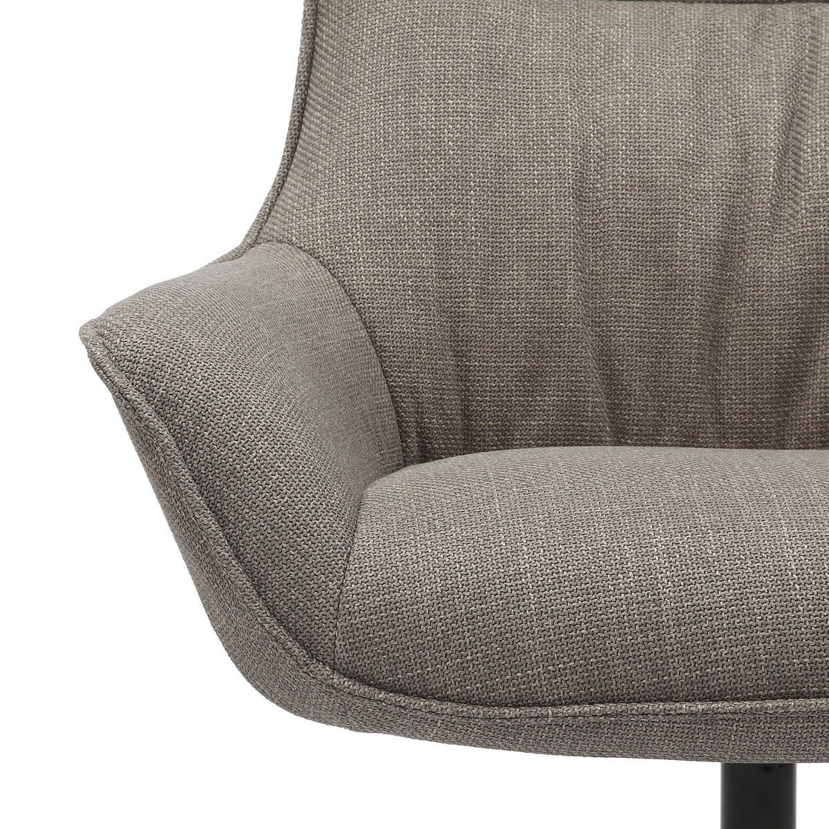 SESSEL in Struktur Taupe  - Taupe/Schwarz, MODERN, Textil/Metall (85/103/83cm) - Livetastic