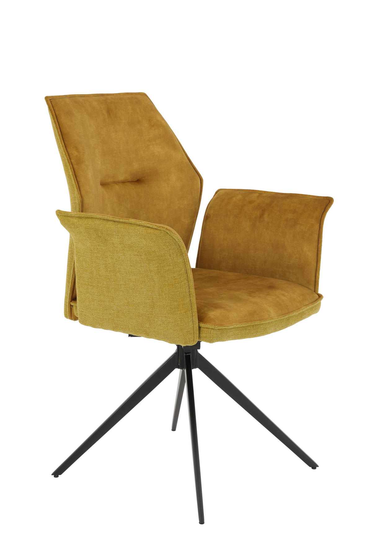 ARMLEHNSTUHL 1 Stück  in Stahl Webstoff, Mikrofaser  - Goldfarben/Schwarz, MODERN, Textil/Metall (65/92/64cm) - MID.YOU