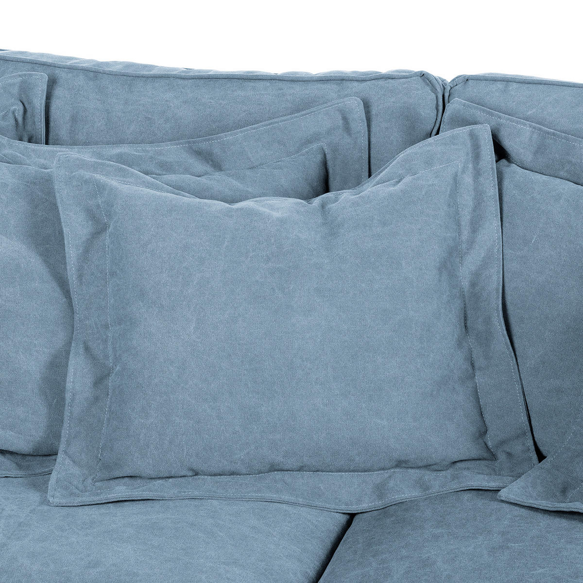 ECKSOFA Webstoff Blau  - Blau/Schwarz, Design, Kunststoff/Textil (222/238cm) - P & B