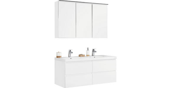 BADEZIMMER in 120 cm - Weiß, Design, Glas/Holzwerkstoff (120cm) - Novel
