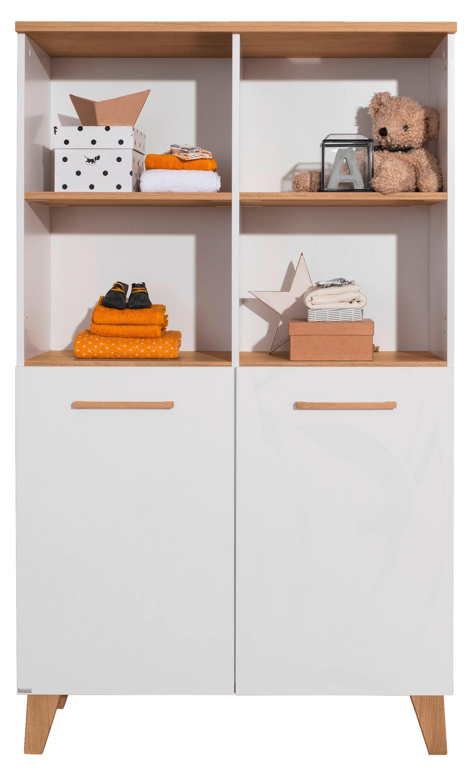 REGAL  94,8/159/39,9 cm Weiss, Eichefarben  - Weiss/Eichefarben, Konventionell, Holz/Holzwerkstoff (94,8/159/39,9cm) - Paidi