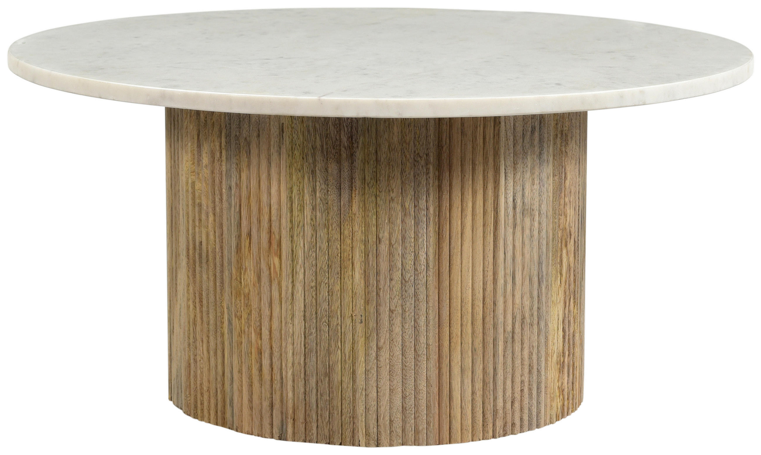 COUCHTISCH in Stein 70/70/36 cm - Weiss/Braun, Natur, Stein/Metall (70/70/36cm) - Livetastic